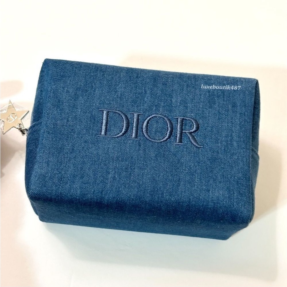 Dior jean denim cosmetic pouch bag